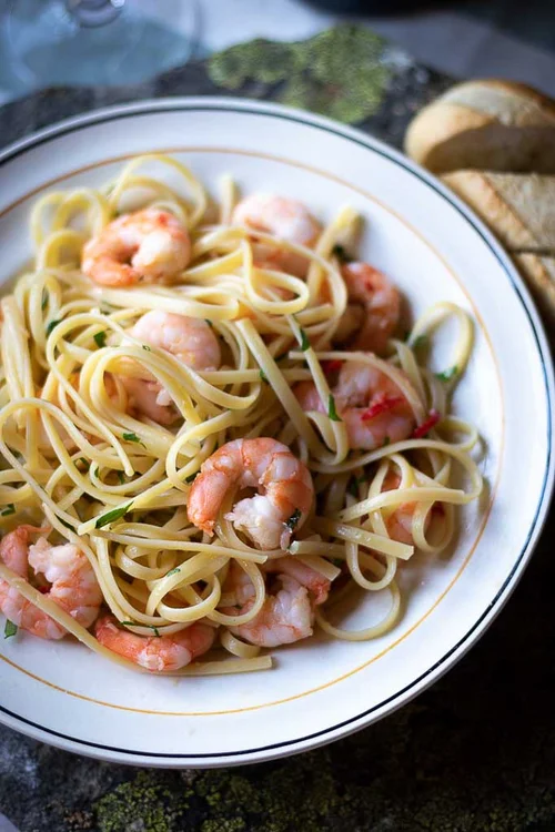 Sitronpasta med scampi